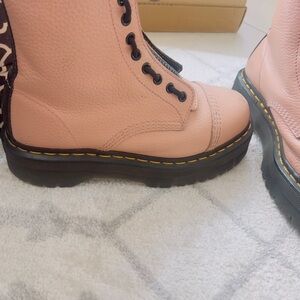 Dr. Martens Pink Leather Combat Boots